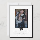 Moderne schwarze Schleife Weihnachtsfoto Feiertagskarte (Vorderseite)