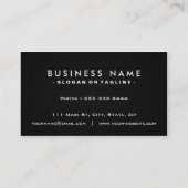 Moderne schwarze schlichte Metallgeschäfts-Karte Visitenkarte (Rückseite)