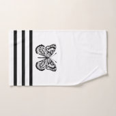Moderne schwarze Schmetterlinge u. Streifen Badhandtuch Set (Handtuch)