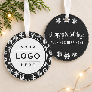Moderne Schwarze Schneeflocke Geschäftslogo Untern Ornament