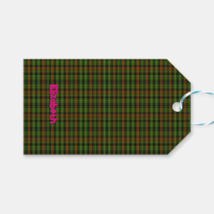 Moderne schwarze schottische Tartan-Karo-Klassik B Geschenkanhänger