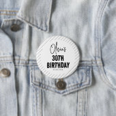 Moderne schwarze Schrift 30. Geburtstag Chic & Min Button (Beispiel)