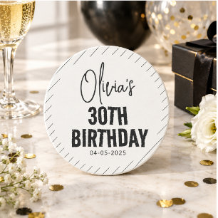 Moderne schwarze Schrift 30. Geburtstag Chic & Min Getränkeuntersetzer