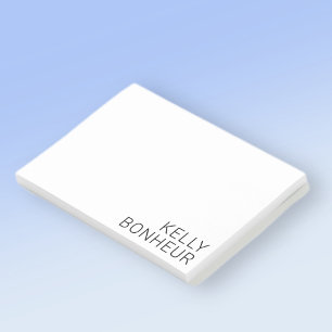 Moderne schwarze Schrift auf Weiß Post-it Klebezettel