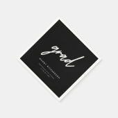 Moderne schwarze Schrift benutzerdefinierte Abschl Serviette (Ecke)