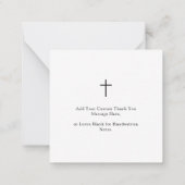 Moderne Schwarze Schrift Christening Danke Mitteilungskarte (Rückseite)