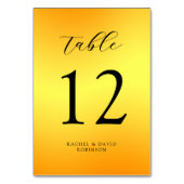 Moderne Schwarze Schrift Elegante Hochzeit Tischnummer (Rückseite)