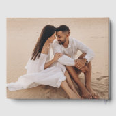 Moderne Schwarze Schrift Foto Hochzeit Gästebuch (Rückseite)