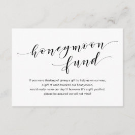 Moderne schwarze Schrift, Hochzeitsfliegerfonds Wü Begleitkarte