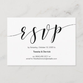 Moderne schwarze Schrift, Hochzeitsszenario RSVP Begleitkarte