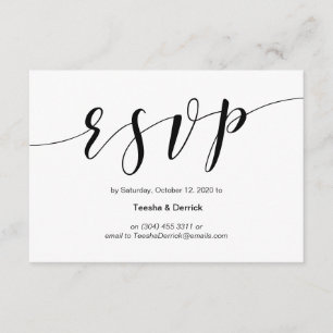 Moderne schwarze Schrift, Hochzeitsszenario RSVP Begleitkarte