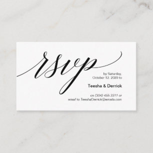 Moderne schwarze Schrift, Hochzeitsszenario RSVP Begleitkarte