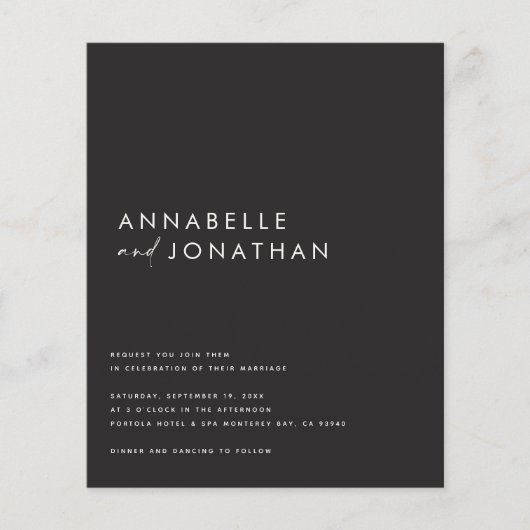 Moderne schwarze Schrift minimale zeitgenössische Flyer (Vorne)