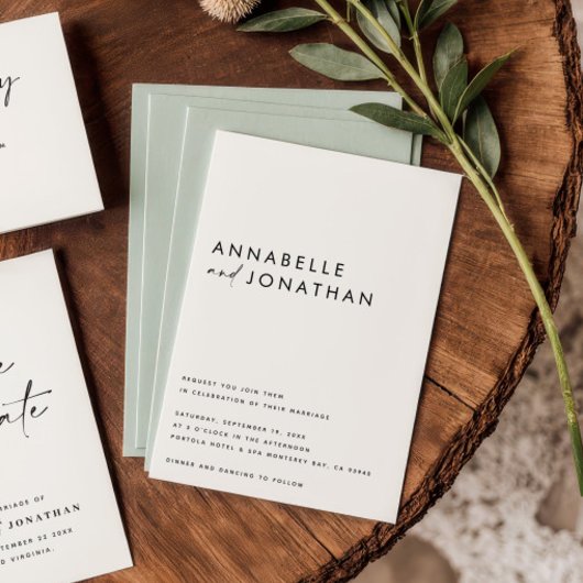 Moderne schwarze Schrift minimalistisch zeitgenöss Save The Date