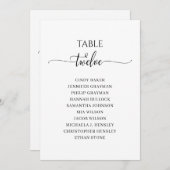 Moderne Schwarze Schrift Tischnummer 12 Sitzplan (Vorne/Hinten)