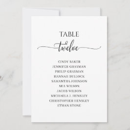 Moderne Schwarze Schrift Tischnummer 12 Sitzplan