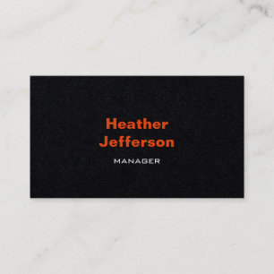 Moderne schwarze Schrift trendy stylisch fett einf Visitenkarte