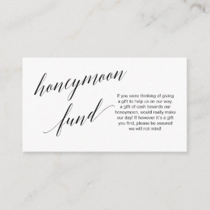 Moderne schwarze Schrift, Wedding Honeymoon Fund Begleitkarte