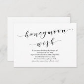 Moderne schwarze Schrift, Wedding Honeymoon Wish F Begleitkarte (Vorne/Hinten)
