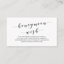 Moderne schwarze Schrift, Wedding Honeymoon Wish F Begleitkarte