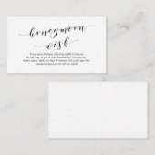 Moderne schwarze Schrift, Wedding Honeymoon Wish F Begleitkarte (Vorne/Hinten)