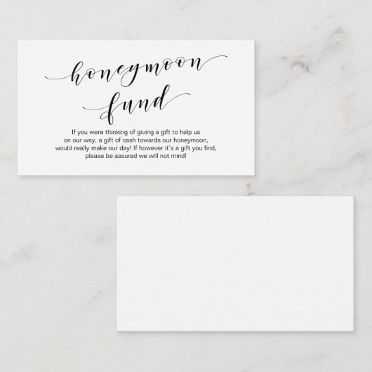 Moderne schwarze Schrift, Wunsch Hochzeitsfliegerf Begleitkarte (Vorne/Hinten)