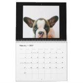 Moderne schwarze Scrapbook-Hier-Foto Kalender (Feb 2027)