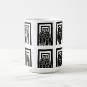 Moderne schwarze Silhouette Unity Design Kaffeetasse (Mittel)