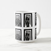 Moderne schwarze Silhouette Unity Design Kaffeetasse (VorderseiteRechts)