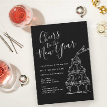 Moderne schwarze Silvesterparty
