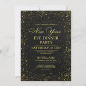Moderne schwarze Silvesterparty-Einladung (Vorderseite)
