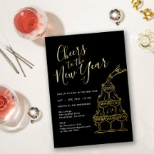 Moderne schwarze Silvesterparty