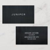 Moderne schwarze Sleek Textur Visitenkarte (Vorne/Hinten)