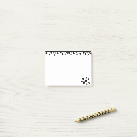 Moderne schwarze Splint auf Weiß Post-it Klebezettel (Auf Schreibtisch)