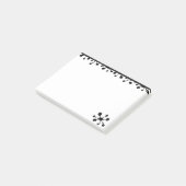 Moderne schwarze Splint auf Weiß Post-it Klebezettel (angewinkelt)