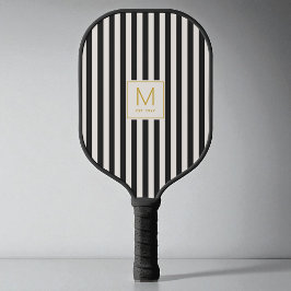 Moderne schwarze Streifen einfache goldene Anfangs Pickleball Schläger