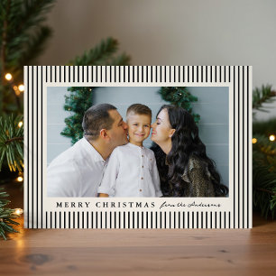 Moderne schwarze Streifen Frohe Weihnachten 2 Foto