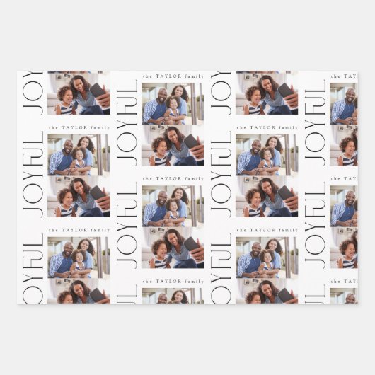 Moderne Schwarze Streifen Joystick Foto Weihnachte Geschenkpapier Set (Vorderseite 3)