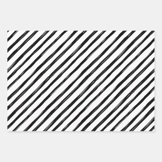 Moderne Schwarze Streifen Joystick Foto Weihnachte Geschenkpapier Set (Vorderseite)