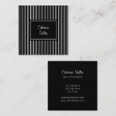 Moderne schwarze Streifen Quadratische Visitenkarte (Vorne/Hinten)