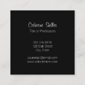 Moderne schwarze Streifen Quadratische Visitenkarte (Rückseite)