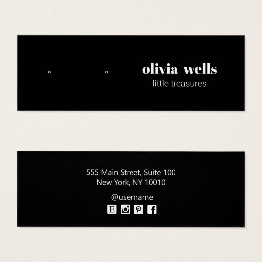 Moderne schwarze Stuhlvorratskarte (Vorne & Hinten)