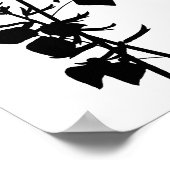 Moderne Schwarze Tinte Abstrakte Wildblume Florenz Poster (Ecke)