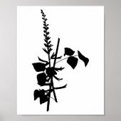 Moderne Schwarze Tinte Abstrakte Wildblume Florenz Poster (Vorne)