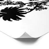 Moderne Schwarze Tinte Abstrakte Wildblume Kunst Poster (Ecke)