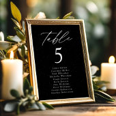 Moderne schwarze Tischnummer-Sitzkarte