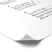 Moderne schwarze Typografie - Alphabetische Seekar Poster (Ecke)