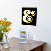 Moderne schwarze Typografie Big Ampersand Gold Foliendrucke (Ablage(Küche))