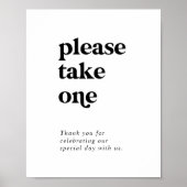 Moderne schwarze Typografie bitte einen Favoriten  Poster (Vorne)