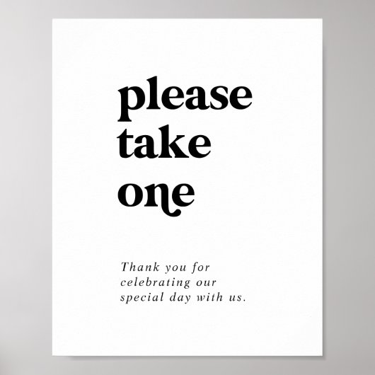 Moderne schwarze Typografie bitte einen Favoriten  Poster (Vorne)